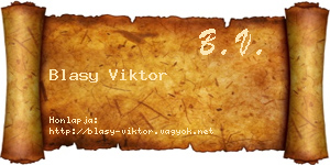 Blasy Viktor névjegykártya